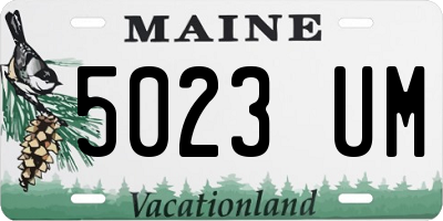 ME license plate 5023UM