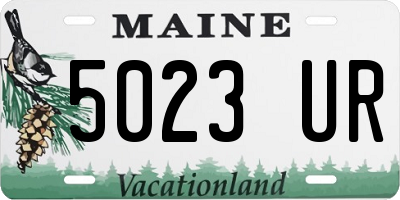 ME license plate 5023UR