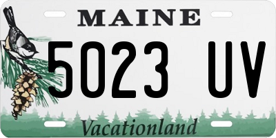 ME license plate 5023UV