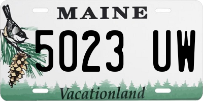 ME license plate 5023UW