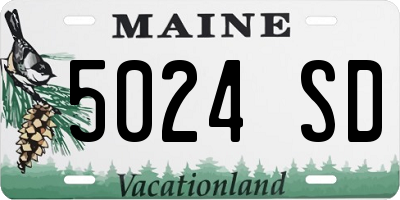 ME license plate 5024SD