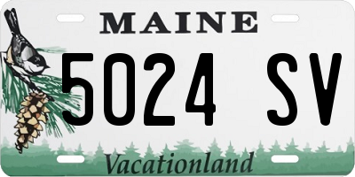 ME license plate 5024SV