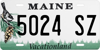 ME license plate 5024SZ