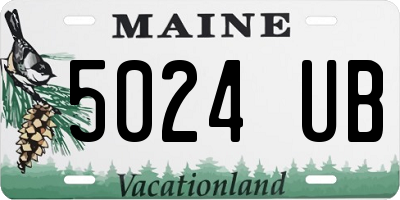 ME license plate 5024UB