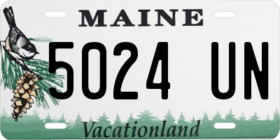ME license plate 5024UN