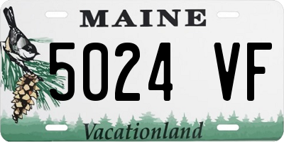 ME license plate 5024VF