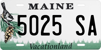 ME license plate 5025SA