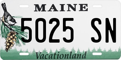 ME license plate 5025SN
