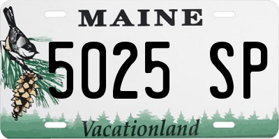 ME license plate 5025SP