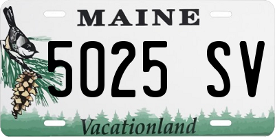 ME license plate 5025SV