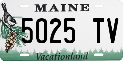 ME license plate 5025TV