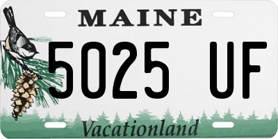 ME license plate 5025UF