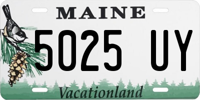 ME license plate 5025UY