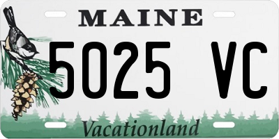 ME license plate 5025VC