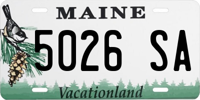 ME license plate 5026SA