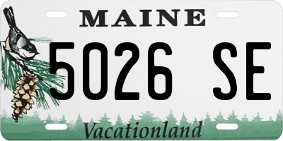 ME license plate 5026SE