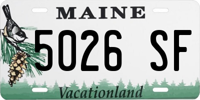 ME license plate 5026SF