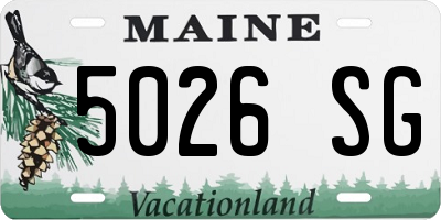 ME license plate 5026SG