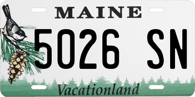 ME license plate 5026SN