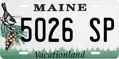 ME license plate 5026SP