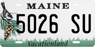 ME license plate 5026SU