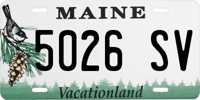 ME license plate 5026SV