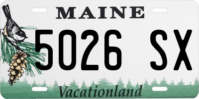 ME license plate 5026SX