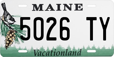 ME license plate 5026TY