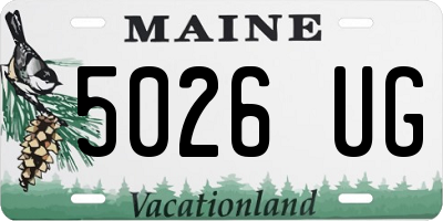 ME license plate 5026UG