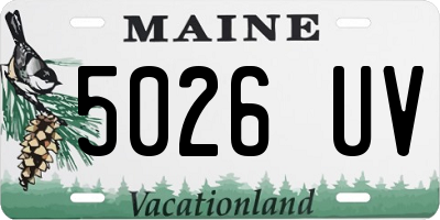 ME license plate 5026UV