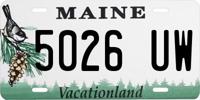 ME license plate 5026UW