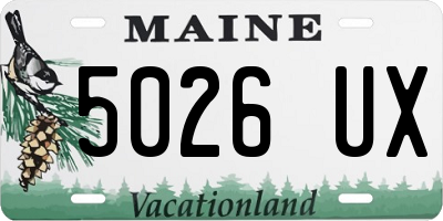 ME license plate 5026UX