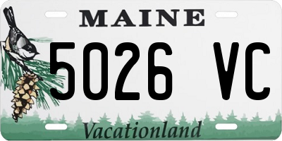 ME license plate 5026VC
