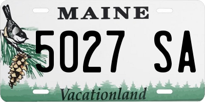 ME license plate 5027SA