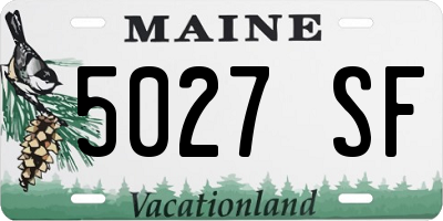 ME license plate 5027SF