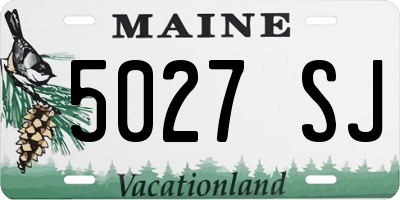 ME license plate 5027SJ