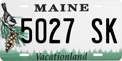 ME license plate 5027SK