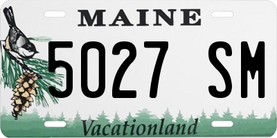 ME license plate 5027SM