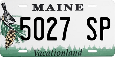 ME license plate 5027SP