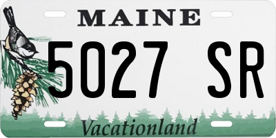 ME license plate 5027SR