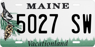ME license plate 5027SW