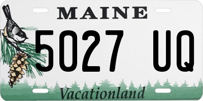 ME license plate 5027UQ