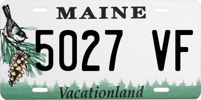 ME license plate 5027VF