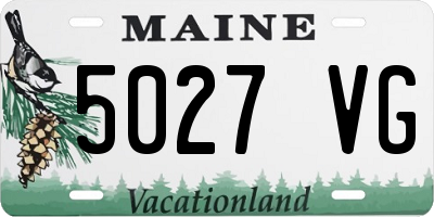 ME license plate 5027VG