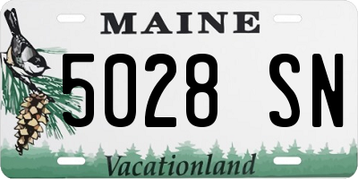 ME license plate 5028SN