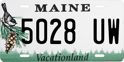 ME license plate 5028UW