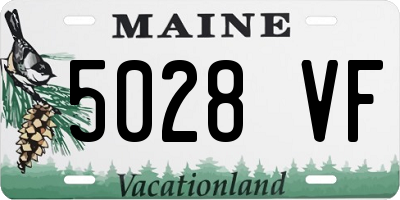 ME license plate 5028VF