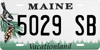 ME license plate 5029SB