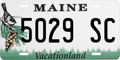 ME license plate 5029SC