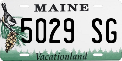 ME license plate 5029SG